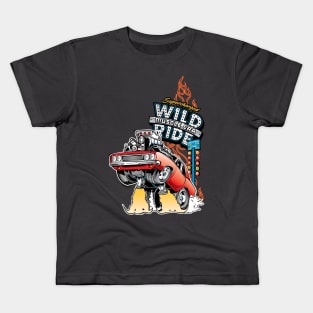 Hot Rod Wild Ride Muscle Car Kids T-Shirt